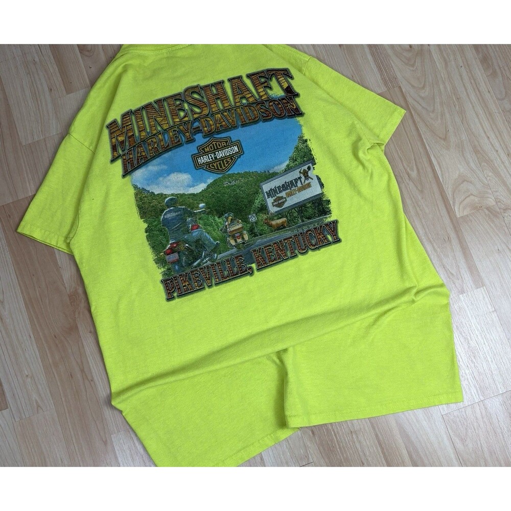 Men’s Harley Davidson Graphic T-Shirt / Green / Size Medium / Pikeville Ky